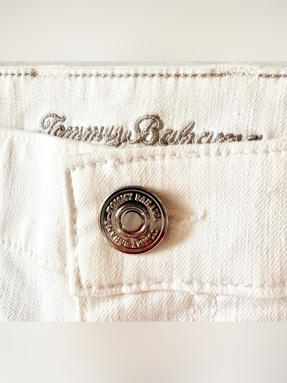 NWT Tommy Bahama Ella Twill High Rise Straight Crop Jeans White Size 6 - Picture 10 of 16